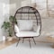 Flash Furniture Zola Brown/Cream Oversized Wicker Egg Swivel Lounge Chair w/4 Cushions SB-C-335-BR-CR-GG - alternate 1